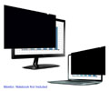 Fellowes Privacy Screen Filter - Black - For 24" Monitor, Notebook