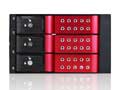 iStarUSA Trayless 2x5.25" to 3x 3.5" SAS/SATA 12 Gbps HDD Hot-swap Cage - Red