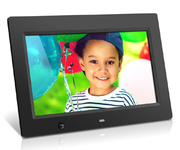 Aluratek 10 inch Digital Photo Frame with Motion Sensor and 4GB Built-in Memory - 10" LCD - 1024 x 600 - Auto On/Off Timer - Built-in Music Player, Video Player - USB