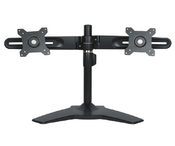 Planar AS2 Black Dual Monitor Stand - Up to 66lb - Up to 24" LCD Monitor - Black - Desk-mountable