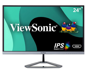 ViewSonic VX2476-SMHD 24" 1080p Thin-Bezel IPS Monitor with HDMI, DisplayPort, and VGA - 24" Monitor - IPS Panel Technology - Full HD 1920 x 1080px Resolution
