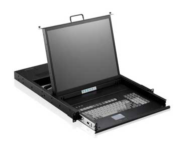 iStarUSA 1U Rackmount 17" TFT LCD Keyboard Drawer with Built-in 16-port KVM