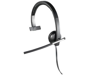 Logitech USB Headset Mono H650e - Mono - USB - Wired - 50 Hz - 10 kHz - Over-the-head - Monaural - Supra-aural - Noise Cancelling Microphone LYNC CISCO