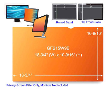 3M GF215W9B Gold Frameless Privacy Filter for 21.5 inch  Widescreen Monitor (16:9)