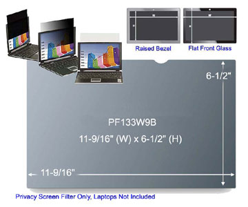 3M PF133W9B Black Frameless Privacy Filter for 13.3" Widescreen Laptop (16:9)