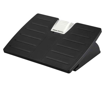 Fellowes Office Suites Adjustable Footrest with Microban - Lock, Antimicrobial - 5.62" Adjustment - Tilt - 17.5" x 13.1" x 4.4" - Black, Silver