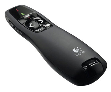 Logitech R400 Presentation Pointer - Laser - Wireless - Radio Frequency - Black - USB - Computer