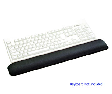 Fellowes Gel Wrist Rest - Graphite/Platinum - 2.8" x 18.5" x 0.6" Dimension - Graphite - Gel, Lycra - Wear Resistant, Tear Resistant