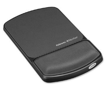 Fellowes Mouse Pad / Wrist Support with Microban Protection - 0.9" x 6.8" x 10.1" Dimension - Graphite - Polyester, Gel, Lycra - Wear Resistant, Tear Resistant