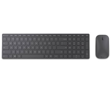 Microsoft Designer Bluetooth Desktop - Wireless Bluetooth Black - Wireless Bluetooth Laser/Optical - 1000 dpi - 3 Button - Scroll Wheel - QWERTY - Black - Mute, Volume Down, Volume Up, Play/Pause, Next Page, Previous Page Hot Key(s) - Symmetrical