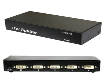 4XEM 4-Port DVI Video Splitter 1900x1200 - 350 MHz to 350 MHz - DVI In - DVI Out