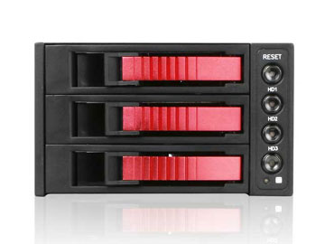 iStarUSA 2x 5.25" to 3x 3.5" 2.5" SAS/SATA 6 Gbps HDD SSD Hot-swap Cage - Red