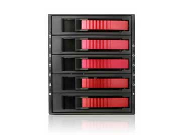 iStarUSA 3x5.25" to 5x3.5" SAS/SATA 6.0 Gb/s Hot-Swap Cage - Red