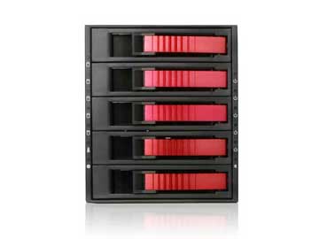 iStarUSA 3x5.25" to 5x3.5" SAS/SATA 6.0 Gb/s Hot-Swap Cage - Red