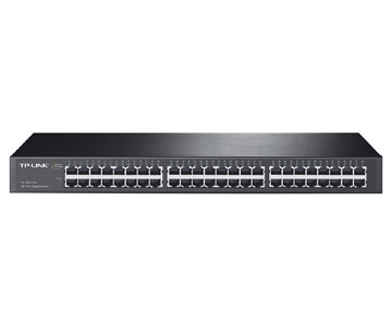 TP-LINK 48-Port 10/100/1000Mbps Gigabit 19-inch Rackmount Switch, 96Gbps Switching Capacity - 48 x RJ-45 - 10/100/1000Base-T