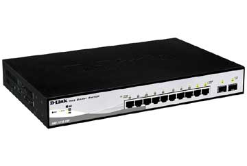 D-Link DGS-1210-10P Web Smart Switch - 10 Ports - Manageable - 8 x POE - 2 x Expansion Slots - 10/100/1000Base-T - PoE Ports