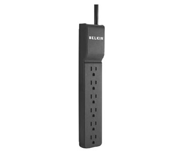 BELKIN Home/Office  6-Outlets Surge Suppressor - 6 x NEMA 5-15R - 1.88 kVA - 720 J - 125 V AC Input - 125 V AC Output