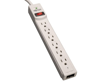 TRIPP LITE Protect It TLP608TEL 6-Outlets Surge Suppressor - 6 x NEMA 5-15R - 1.88 kVA - 990 J - 125 V AC Input - 125 V AC Output