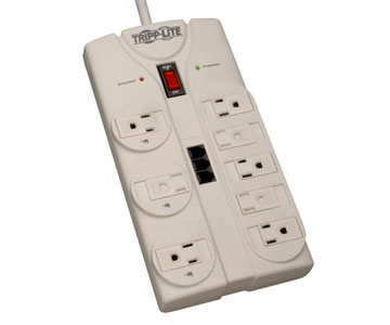 TRIPP LITE Protect It 8-Outlets Surge Suppressor - 8 x NEMA 5-15R - 1.80 kVA - 2160 J - 120 V AC Input - 120 V AC Output